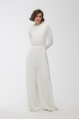 Wide Leg Trousers Ecru