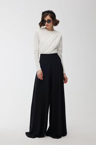 Wide Leg Trousers Black