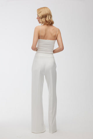 High Waist Palazzo Trousers Ecru