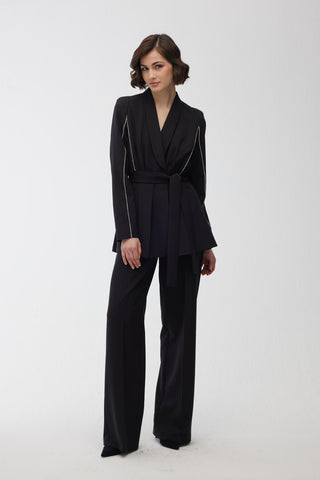 YÜKSEK BEL PALAZZO PANTOLON SİYAH