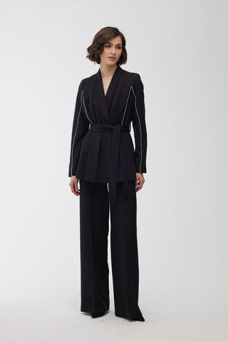 YÜKSEK BEL PALAZZO PANTOLON SİYAH