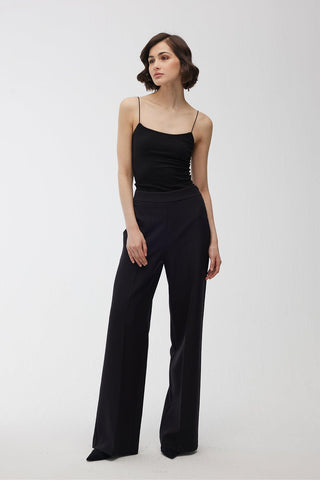 High Waist Palazzo Trousers Black