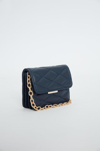 Quilted Mini Bag Navy Blue