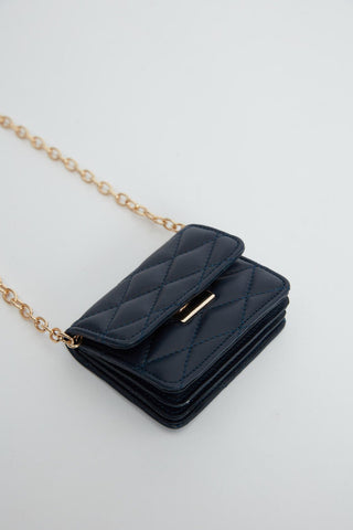 Quilted Mini Bag Navy Blue