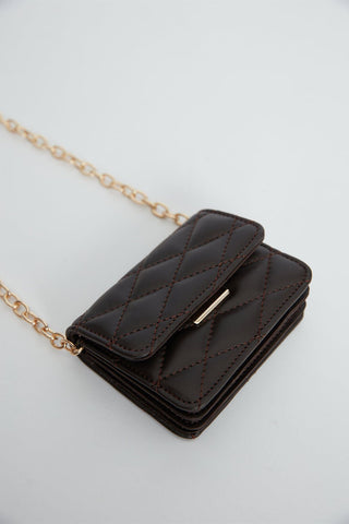 Quilted Mini Bag Brown