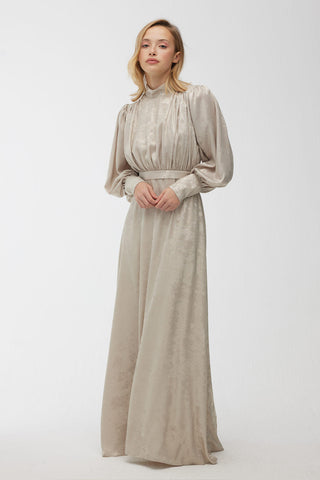 Shine Evening Dress Beige