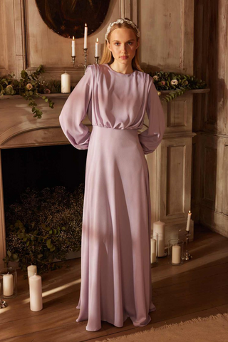 Silk Satin Dress Purple