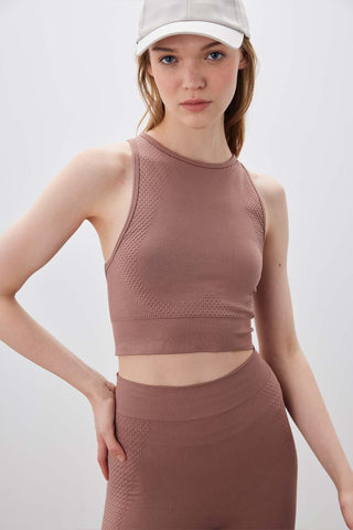 Seamless Crop Top Dusty Rose