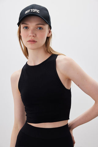 Seamless Crop Top Black