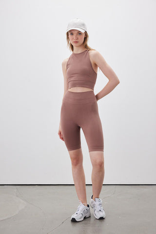 Seamless Biker Shapewear Tights Dusty Rose