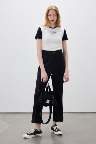 Straight Cut Trousers Black