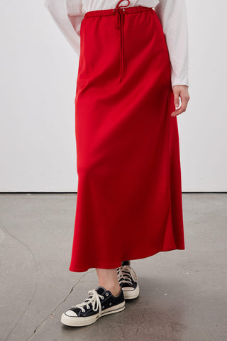 Satin Skirt Red