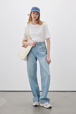 1960 Wide Leg Denim Jeans Blue