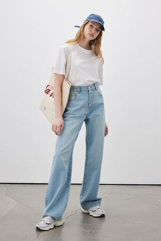 1960 Wide Leg Denim Jeans Blue