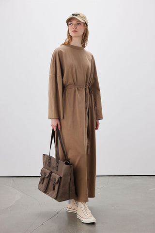 Long Oversized Dress Brown