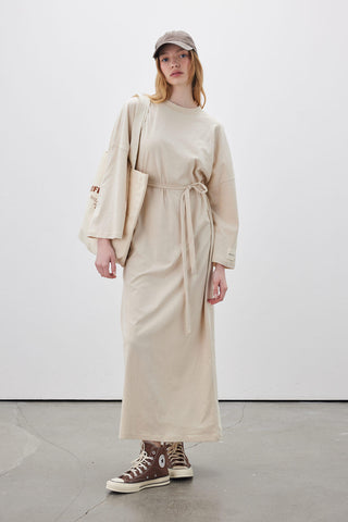 Long Oversized Dress Beige