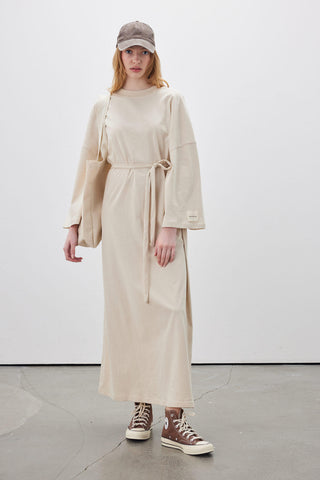 Long Oversized Dress Beige