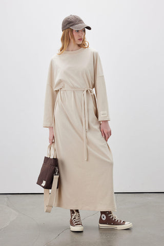 Long Oversized Dress Beige