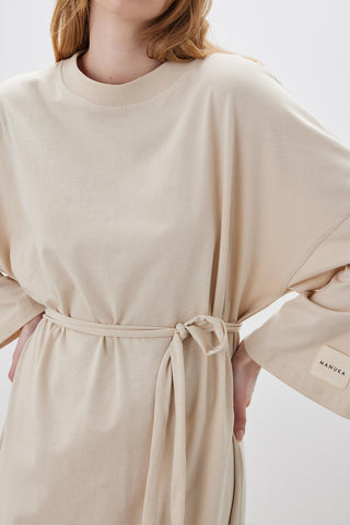 Long Oversized Dress Beige