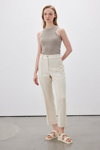 Straight Cut Trousers Beige