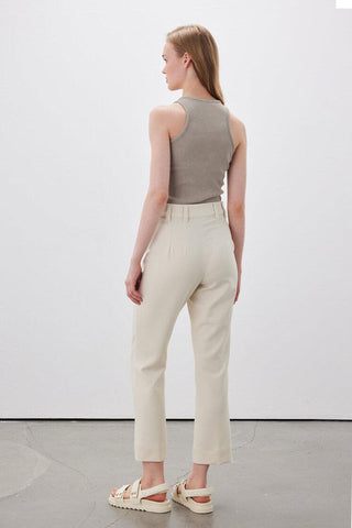 Straight Cut Trousers Beige