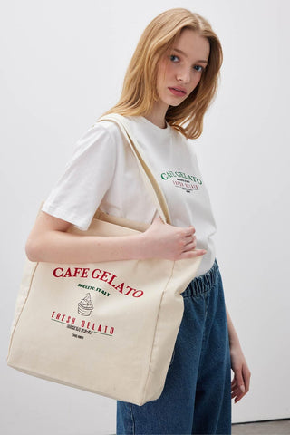 Printed Canvas Bag Cafe Gelato