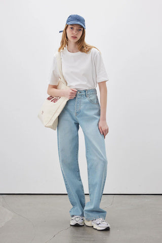 1960 Wide Leg Denim Jeans Blue