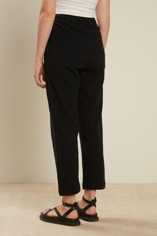 Crinkle Cotton Trousers Black