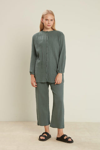 Muslin Trousers Dark Green