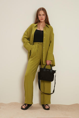 Tencel Comfortable Trousers Olive Green