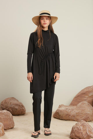 Swimming Tunic With Stoppers Black