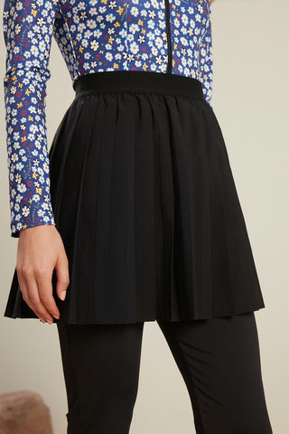 Modest Pleated Swim Skirt Black