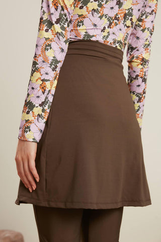 Modest Swim Skirt Brown