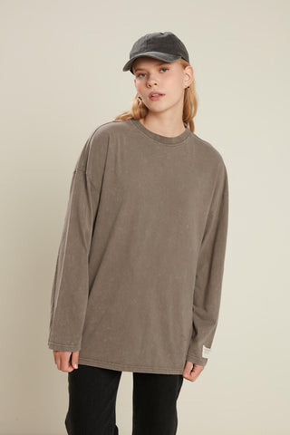 Faded Effect Oversize Sweatshirt Grey