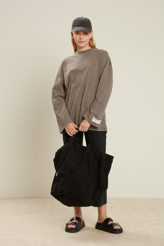 Faded Effect Oversize Sweatshirt Grey