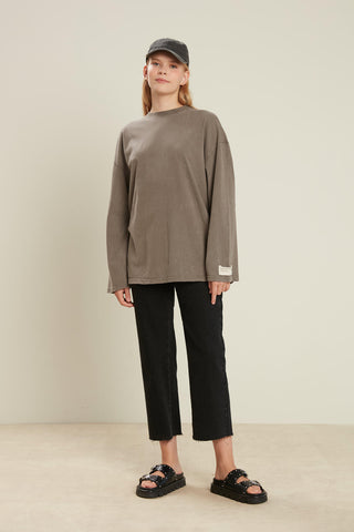 Faded Effect Oversize Sweatshirt Grey