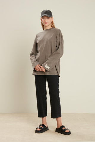 Faded Effect Oversize Sweatshirt Grey