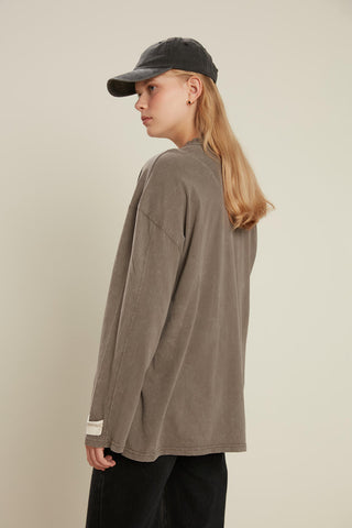 Faded Effect Oversize Sweatshirt Grey