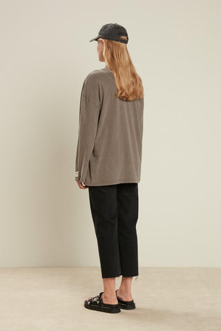 Faded Effect Oversize Sweatshirt Grey