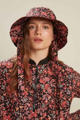 Bucket Hat With String Retro Flower