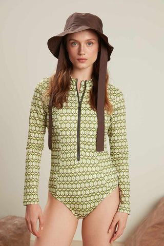 Swimsuit With Front Zip Retro