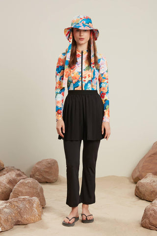 Swimsuit With Front Zip Color Brush