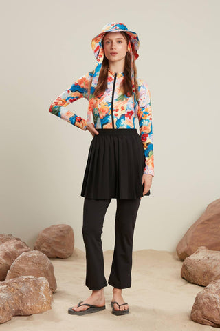 Swimsuit With Front Zip Color Brush