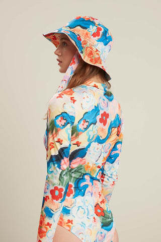 Swimsuit With Front Zip Color Brush