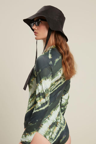 Swimsuit With Front Zip Tie Dye