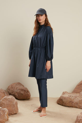 Modest Raincoat Swimwear Navy Blue