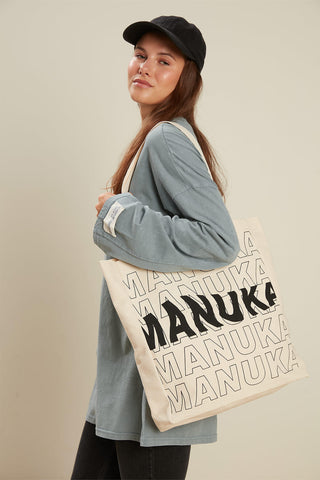 Printed Canvas Bag Manuka-Black