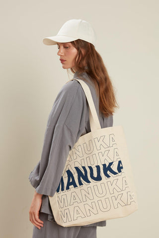 Printed Canvas Bag Manuka Blue