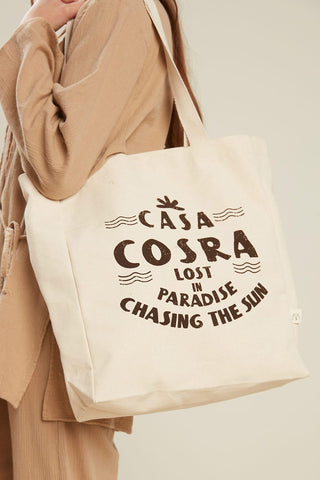 Printed Canvas Bag Casa Brown