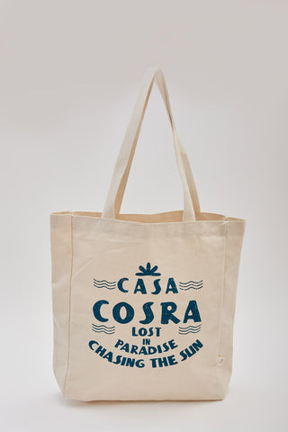 Printed Canvas Bag Casa Teal